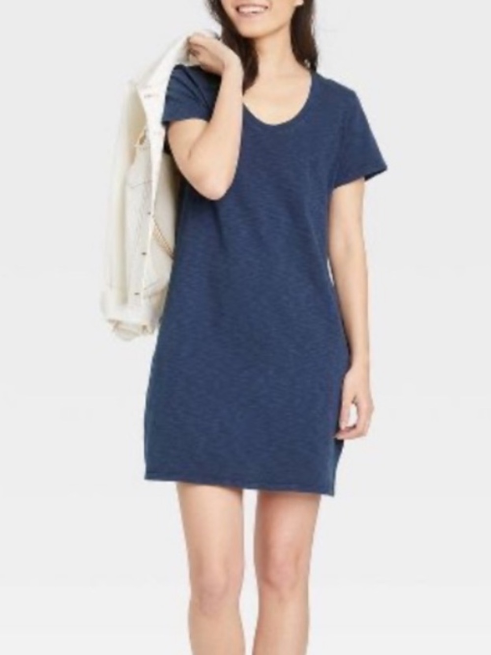 Universal Thread Women’s Blue Scoop Neck Cotton T-Shirt Dress